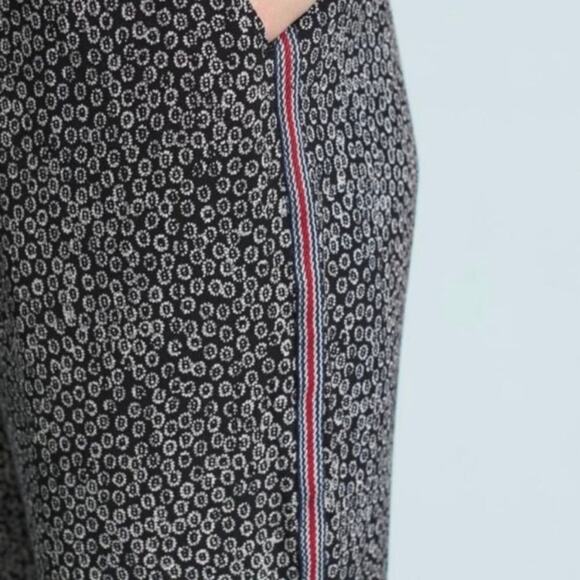 Anthro ett:twa Track Jogger Black White Printed Viscose Pants Side Stripe Medium - Picture 2 of 10